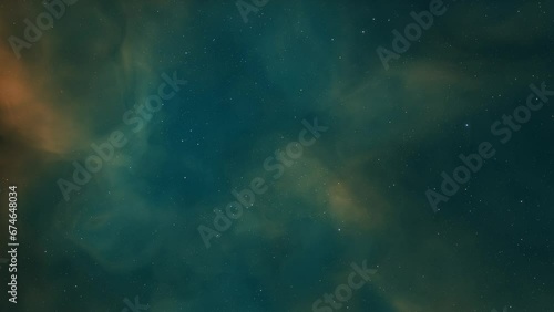 Flight through the galaxy, through the stars of the nebula in space. Colorful space background
