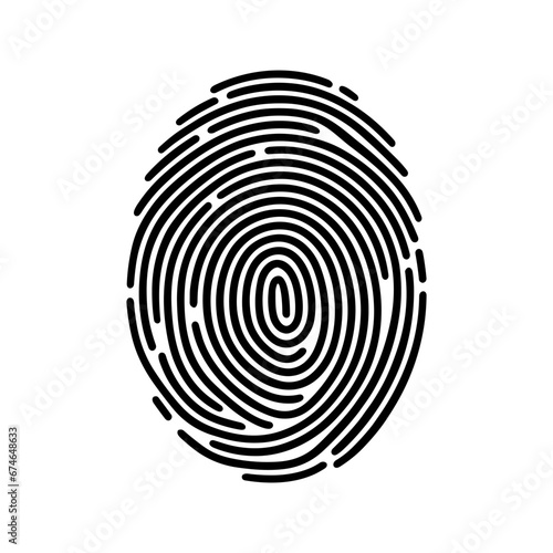 Fingerprint icon. Black fingerprint. Concept of fingerprint recognition