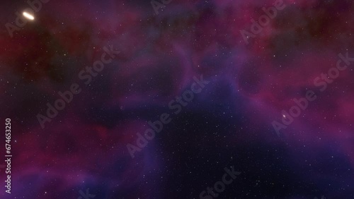 Wallpaper Mural CGI Loopable Animation Space Travel Throug Blue and Orange Nebula Clouds and Star Clusters.
 Torontodigital.ca