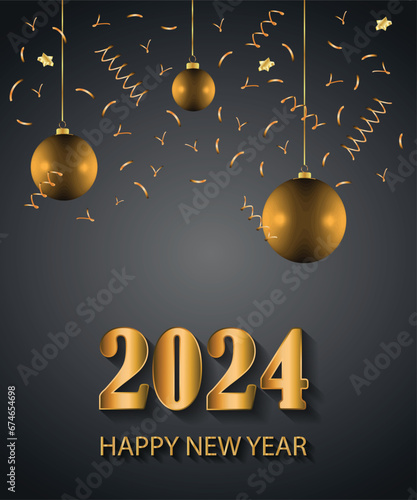 2024 Happy New Year background for your seasonal invitations, festive posters, greetings cards.