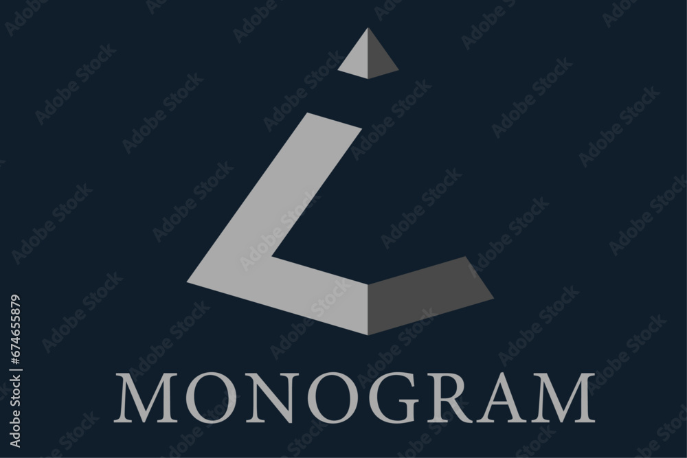 Modern letters ILC, LC, C, L creative pyramid shape logo Modern letters ILC, LC, C, L creative pyramid shape logo