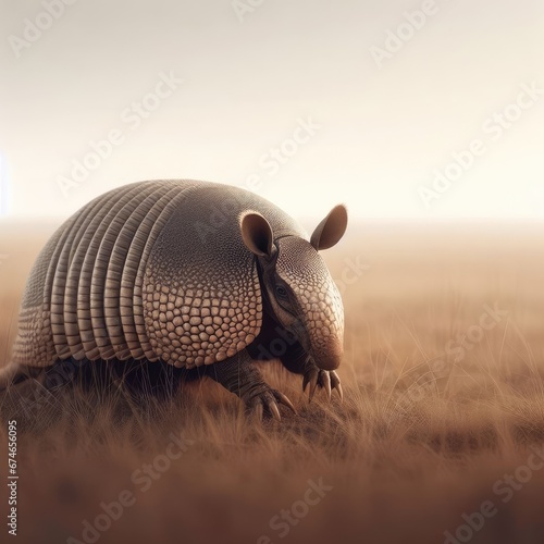 armadillo on a desert animal background for social media