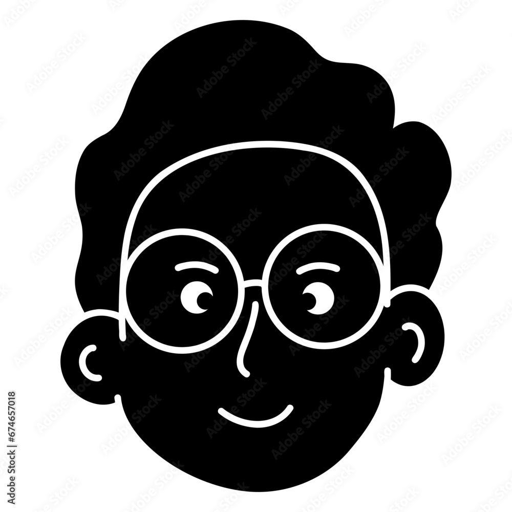 Naklejka premium man wears glasses