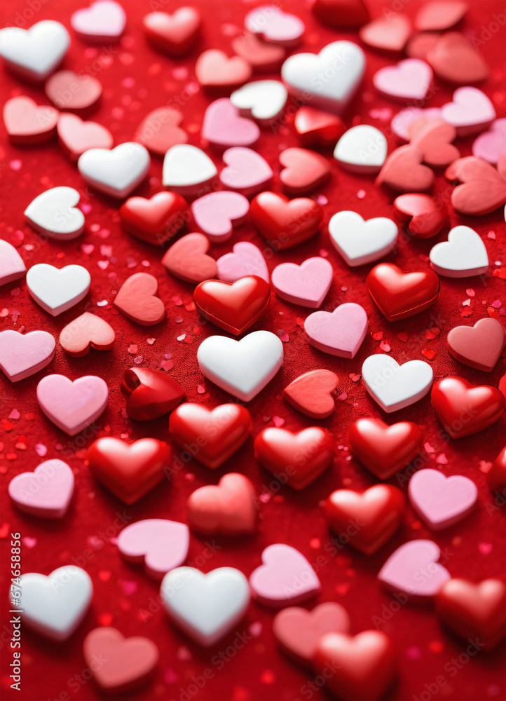 Happy Valentine Day background with hearts