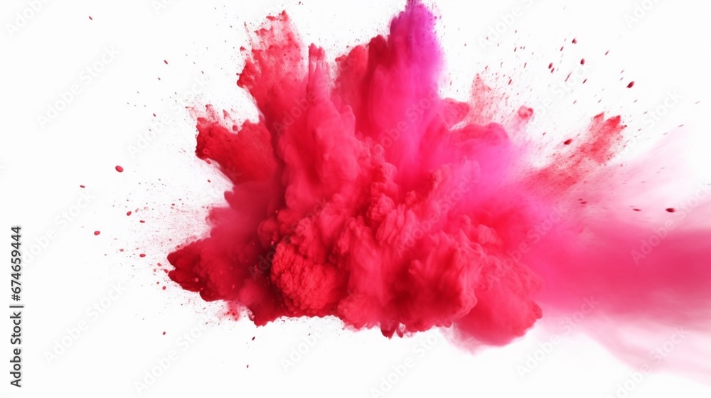 bright red holi paint color powder festival explosion.Generative AI