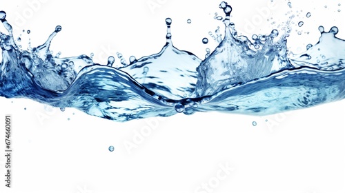 fresh blue natural drink water wave wide panorama.Generative AI
