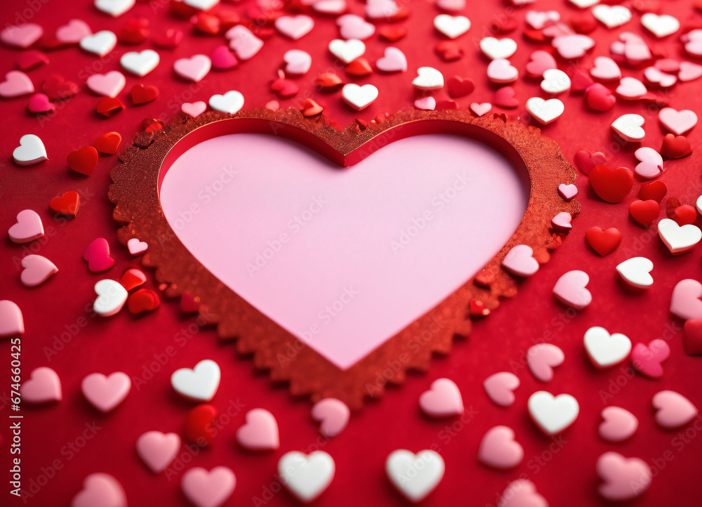 Obraz premium Happy Valentine Day background with hearts