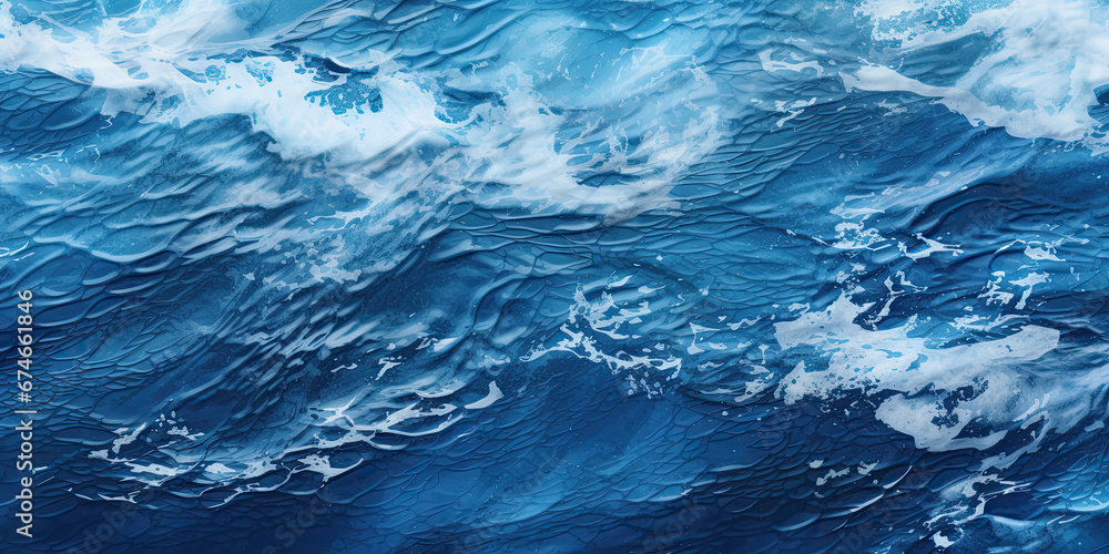 Water flow gentle wide background close up waters stream ocean sea clean blue waters, generated ai