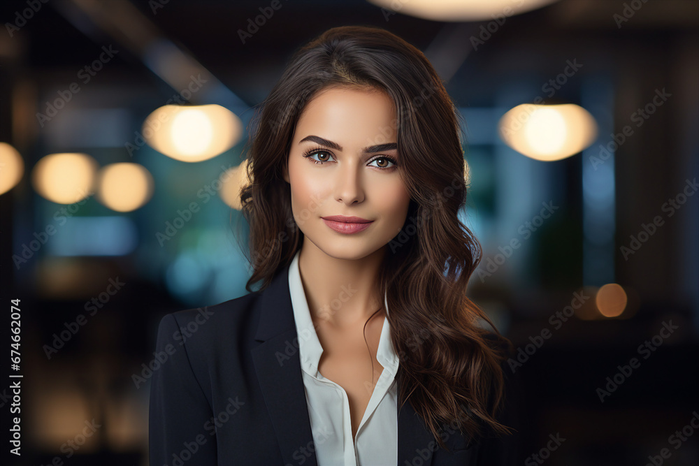 Generative AI picture portrait of amazing gorgeous office worker young woman Generative AI picture portrait of amazing gorgeous office worker young woman