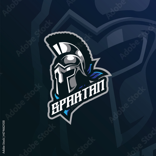 Spartan logo design vector with modern illustration concept style for badge, emblem and t shirt printing. Spartan head illustration for sport and esport team.