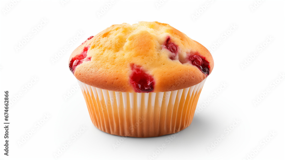Orange Cranberry Muffin on Isolated White Background Orange Cranberry Muffin on Isolated White Background