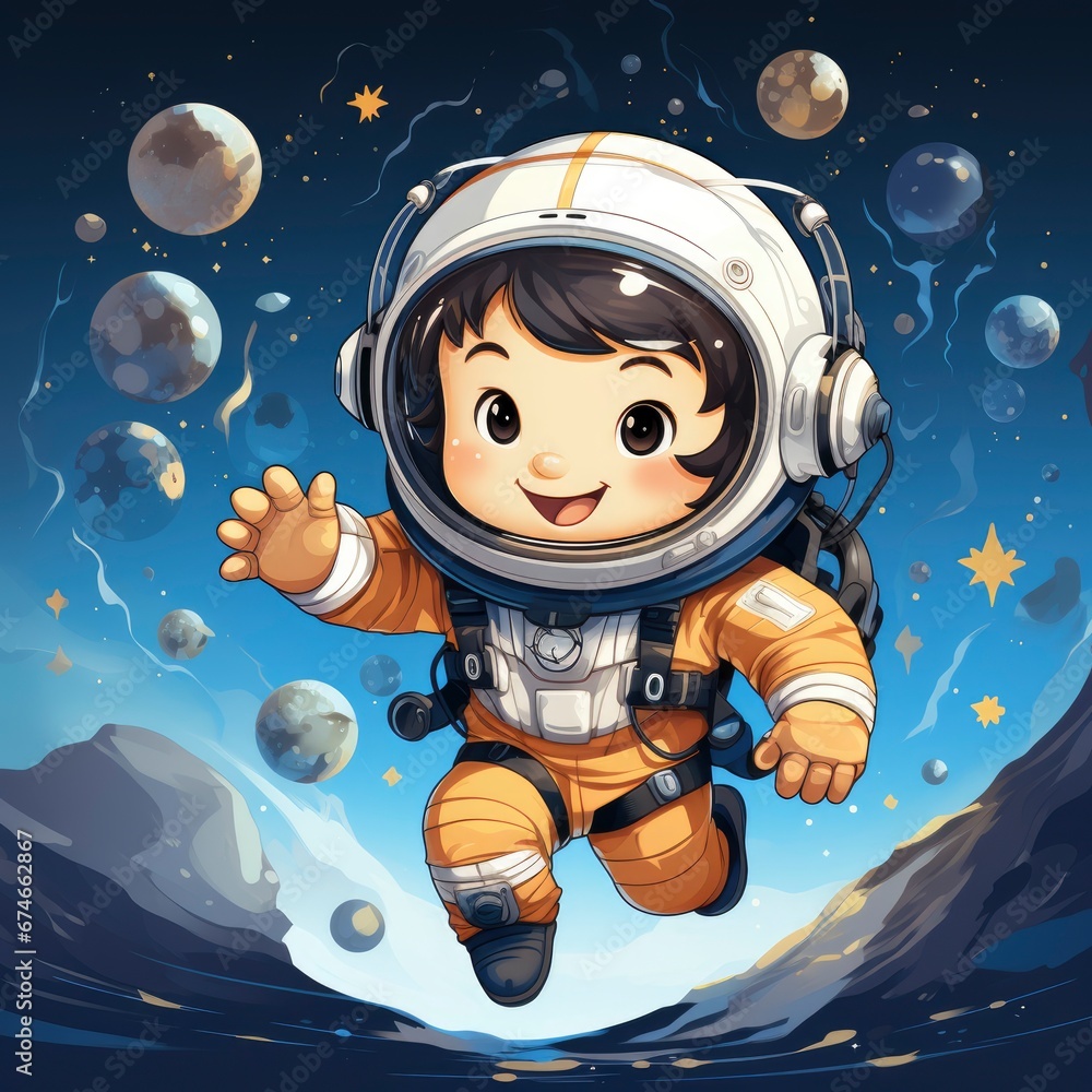 Cute Astronaut Flight With Plane Illustration , Cartoon Graphic Design, Background Hd For Designer Cute Astronaut Flight With Plane Illustration , Cartoon Graphic Design, Background Hd For Designer