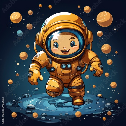 Cute Astronaut Floating With Gold Coin , Cartoon Graphic Design, Background Hd For Designer