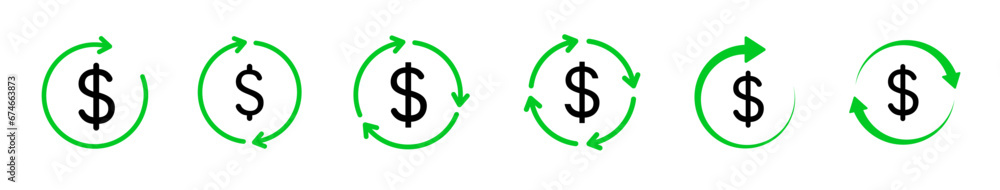 Money return icon. Cashback, chargeback, money back icons collection. Money back refund vector icon Money return icon. Cashback, chargeback, money back icons collection. Money back refund vector icon