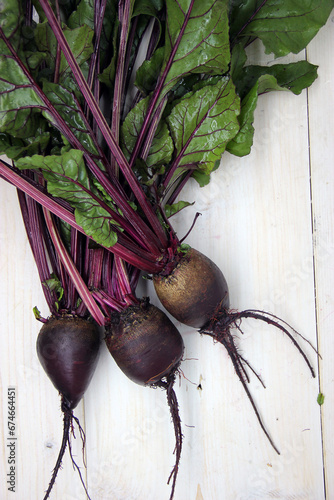 Fresh beets on a wooden surface. Best diet background.