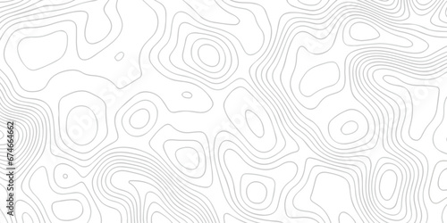Topographic map background geographic line map with seamless ornament design. The black on white contours vector topography stylized height of the lines map.
