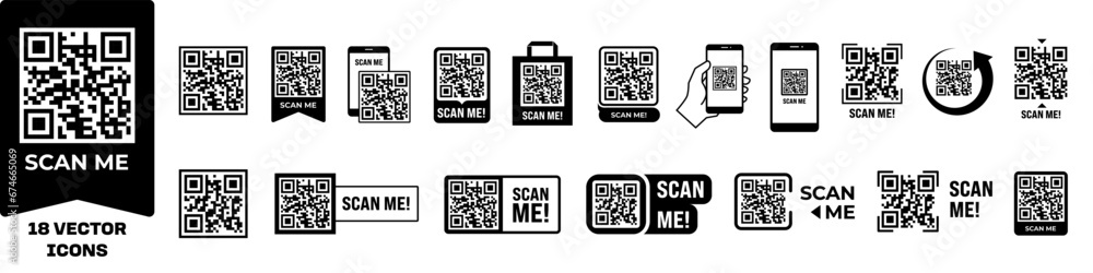 Scan me icon. Scan me icon set. Qr code symbol. Scan me icon. Scan me icon set. Qr code symbol.