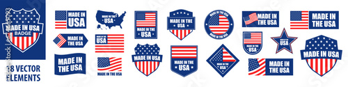 Made in the USA badge. Made in the USA badge set. American emblem.