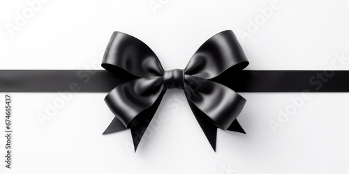  black silk bow on a white background