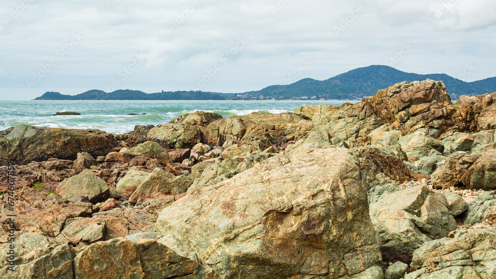rocks on the coast Penha Saudade Beach