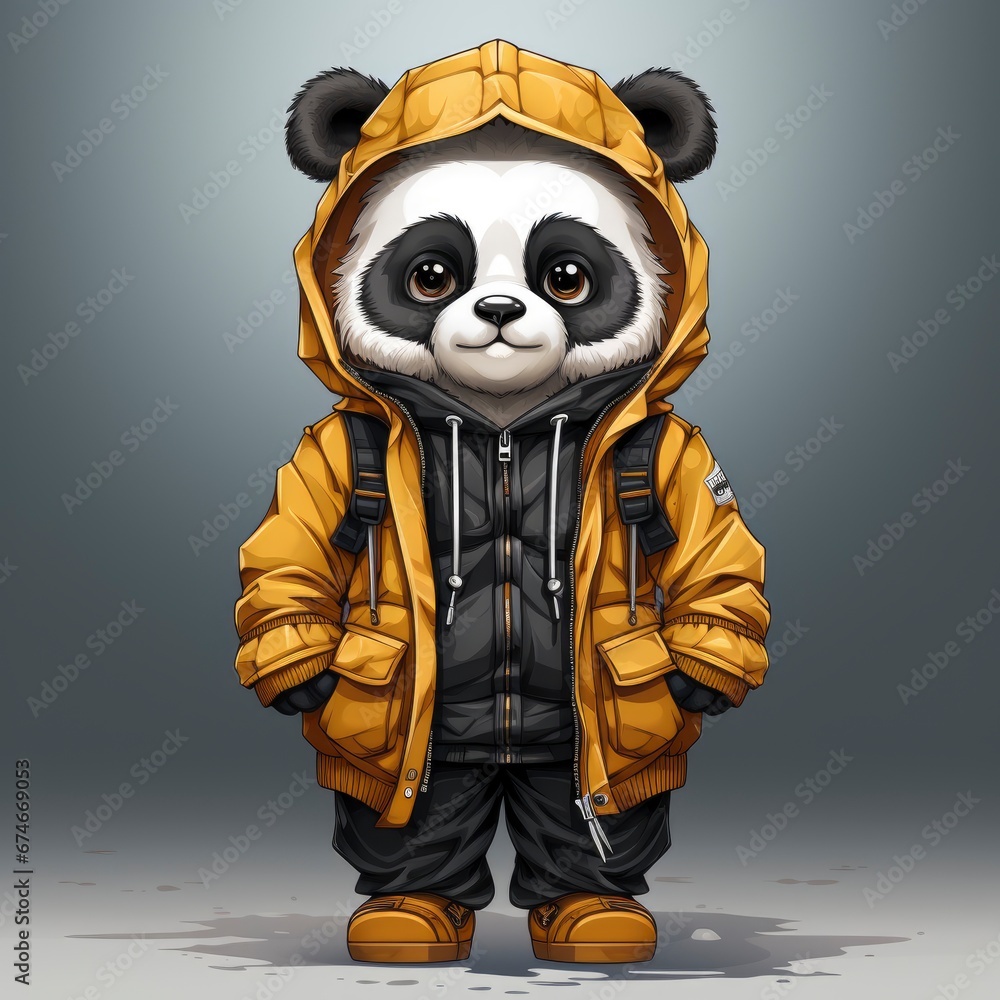 Cute Cool Panda Wearing Jacket Sneaker , Cartoon Graphic Design, Background Hd For Designer Cute Cool Panda Wearing Jacket Sneaker , Cartoon Graphic Design, Background Hd For Designer