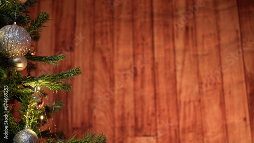 Wooden Christmas Background with copy space 