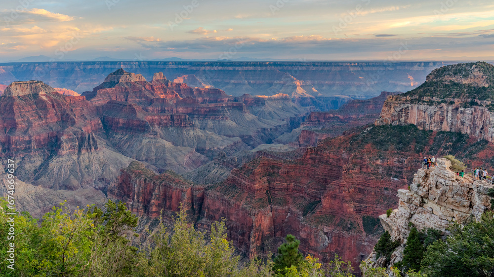 Iconic beauty of rock formation from the North Rim of the Grand Canyon