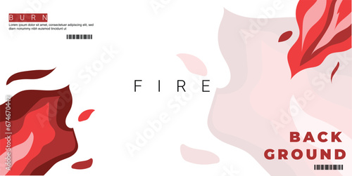 fire abstract graphic organic paper cut shapes. Dynamical waves, fluid shapes. banners with flowing lines, and fire quotes. fire banner.  text space for typography.