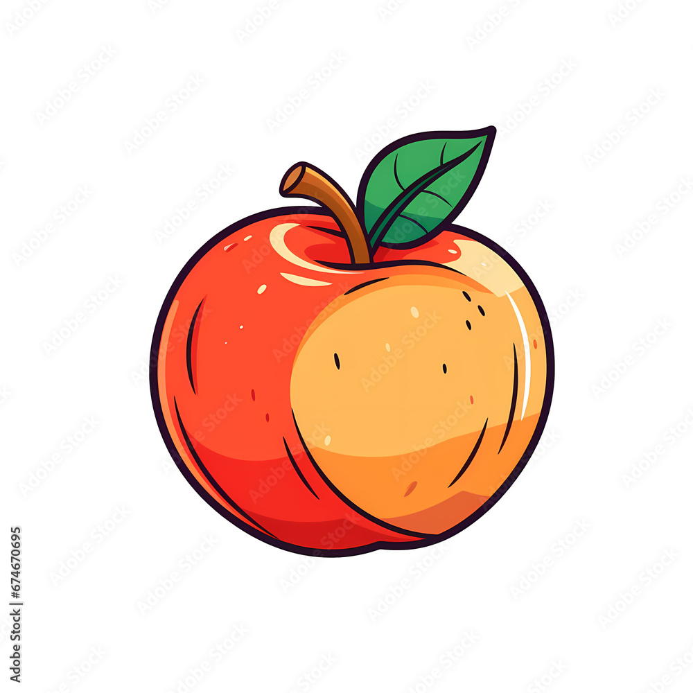 Simplified flat art vector image of a caramelized apple Simplified flat art vector image of a caramelized apple