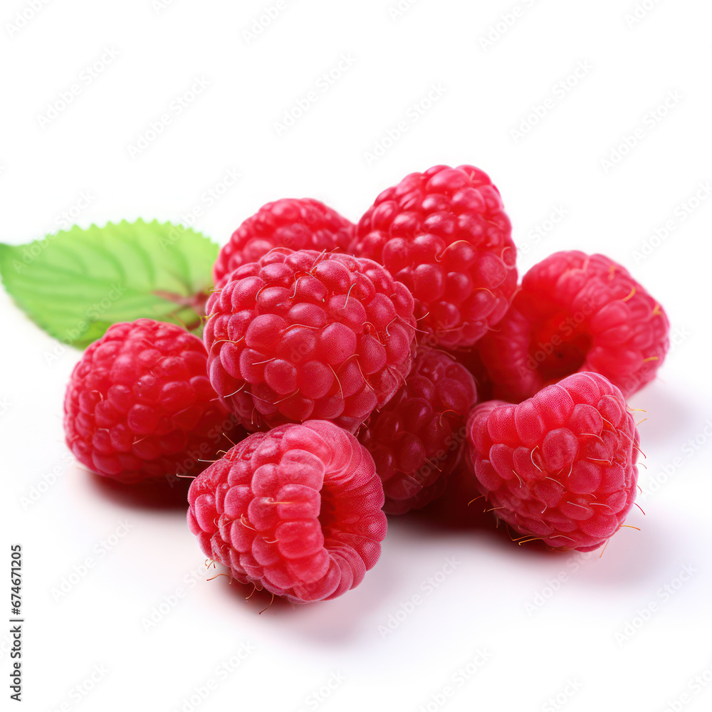 Fresh Raspberries fruit Isolated on White Background Fresh Raspberries fruit Isolated on White Background