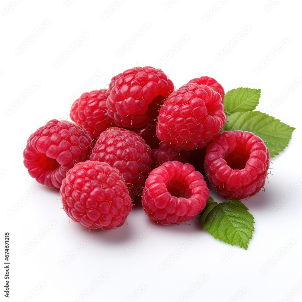 Fresh Raspberries fruit Isolated on White Background Fresh Raspberries fruit Isolated on White Background