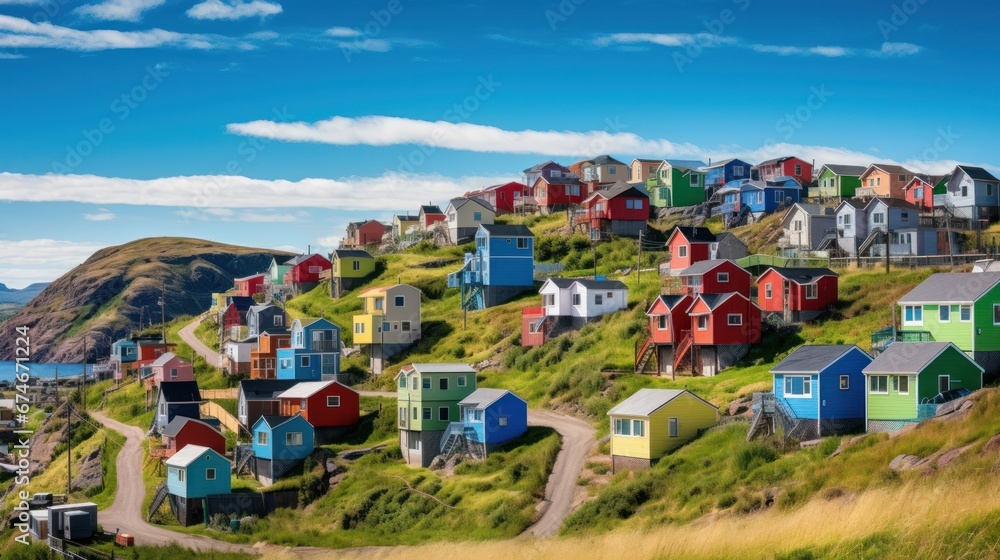 colorful houses of Signal Hill in St. John’s, Newfoundland, Canada