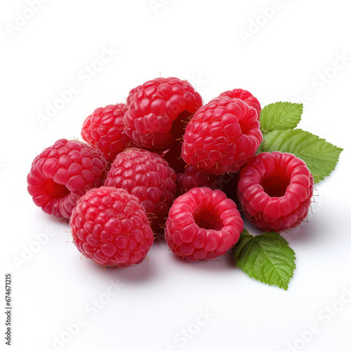 Fresh Raspberries fruit Isolated on White Background