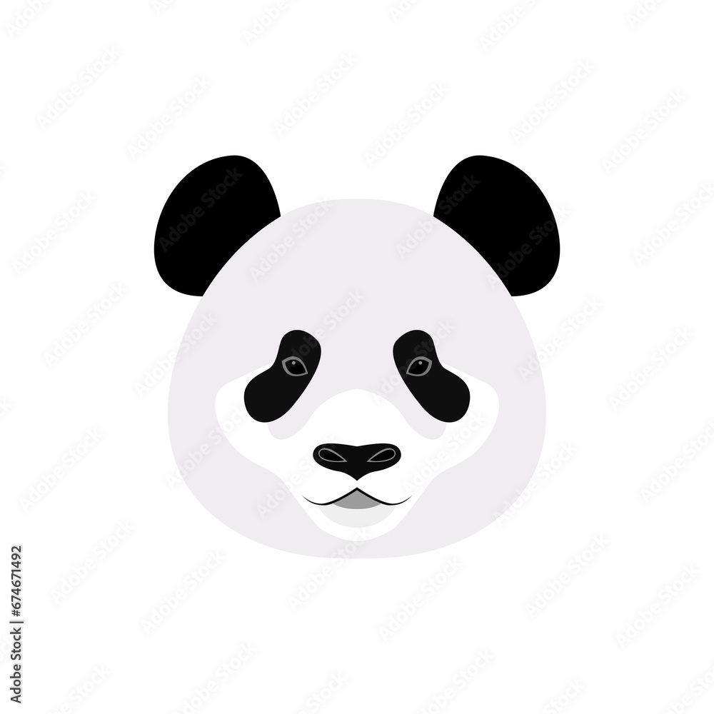 Panda Bear Abstract Imaginary Colored Animal Head Icon Label Panda Bear Abstract Imaginary Colored Animal Head Icon Label