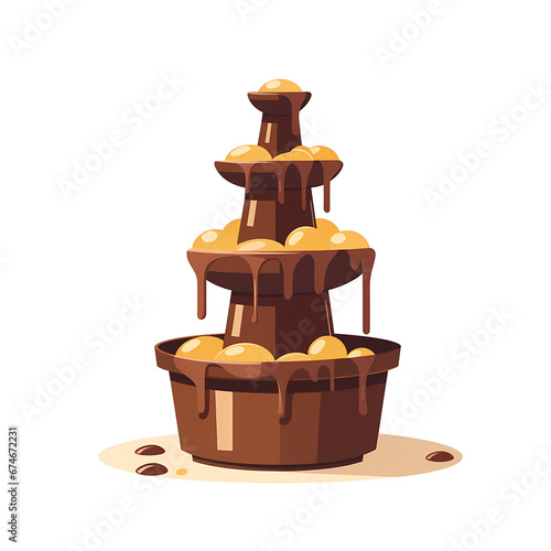 Simplified flat art image of a chocolate fount