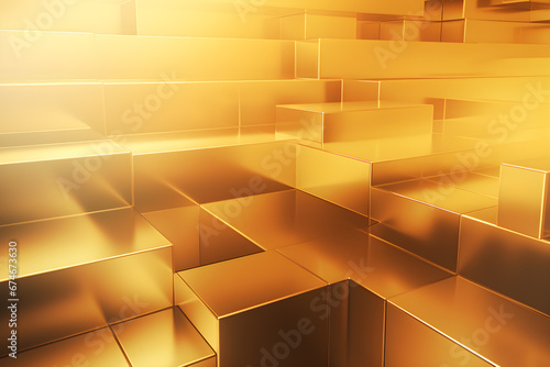 Golden shapes abstract style background