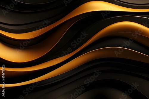 Gold and black gradient waving abstract style background