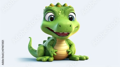 Clipart cartoon baby alligator.Generative AI © sudipdesign