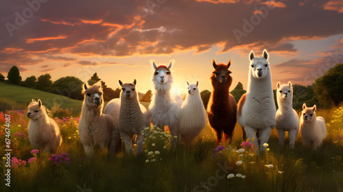 Lovely herd of lamas/alpacas - created with generative AI