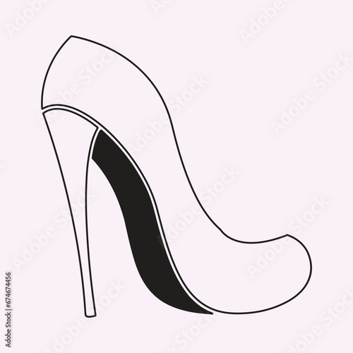 Black high heels icon vector