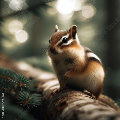 close up of a squirrel in the forest animal background for social media © Садыг Сеид-заде