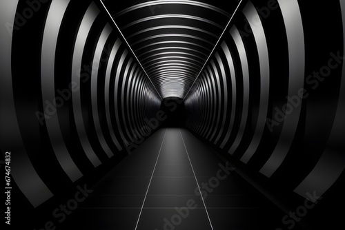 Black endless tunnel space