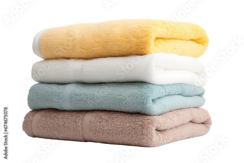 Fluffy Towels Stack -on transparent backgroud
