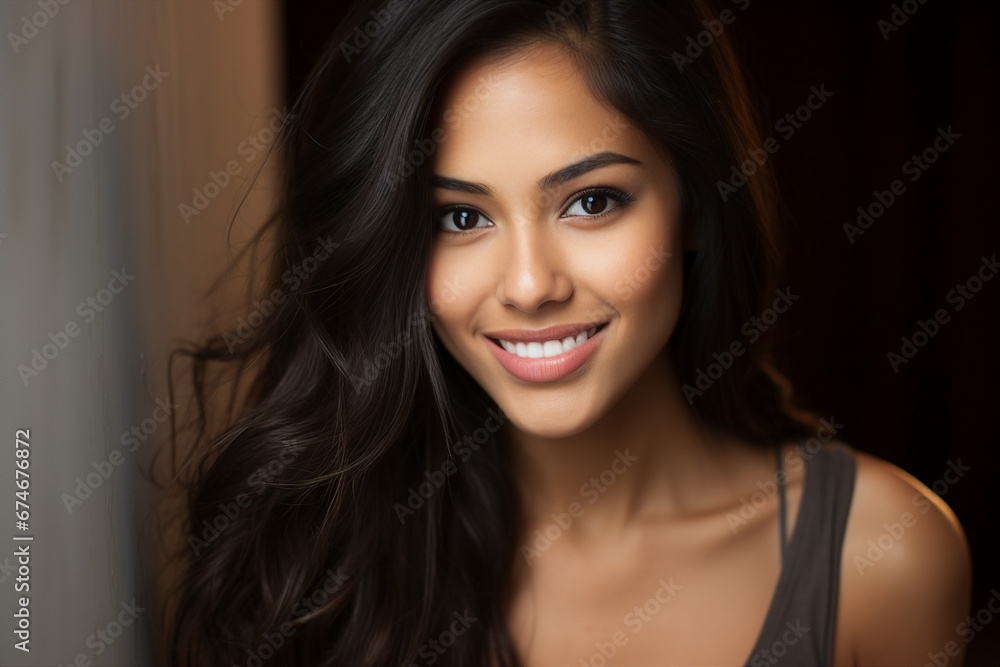 Young attractive woman Generative AI picture smiling joyfully Young attractive woman Generative AI picture smiling joyfully