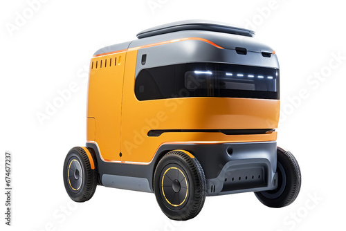 Futuristic Delivery Robot Service -on transparent backgroud