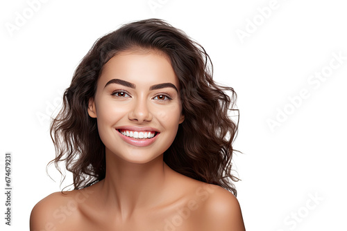 Studio portrait of upper half of a young woman showing facial expressions isolated on transparent png background. Human emotions, Face expressions.