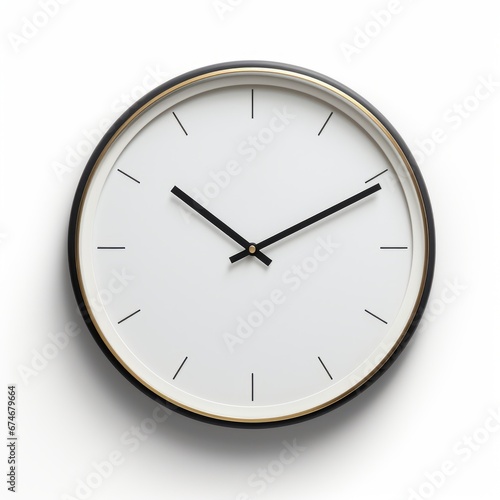 a clock with a black and white face
