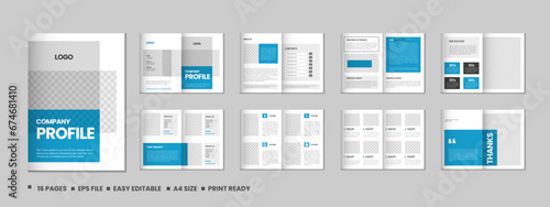 Company profile, multipage flyer brochure, 16 pages portfolio magazine, annual report, catalog and a4 multipage template design
