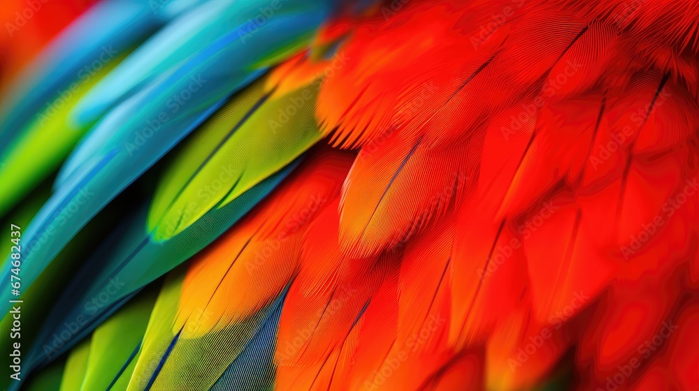 Obraz premium animal color macro background vivid illustration beautiful feather, tropical ful, blue texture animal color macro background vivid