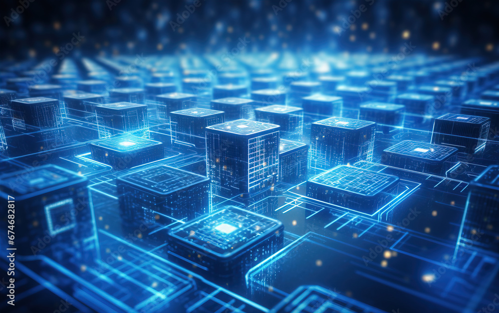 Obraz premium Computer network concept illustration,created with Generative AI tecnology.